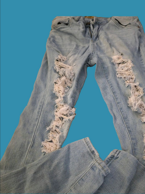 4/$67 Deal! Miami Light Blue Ripped Skinny Jeans for Women